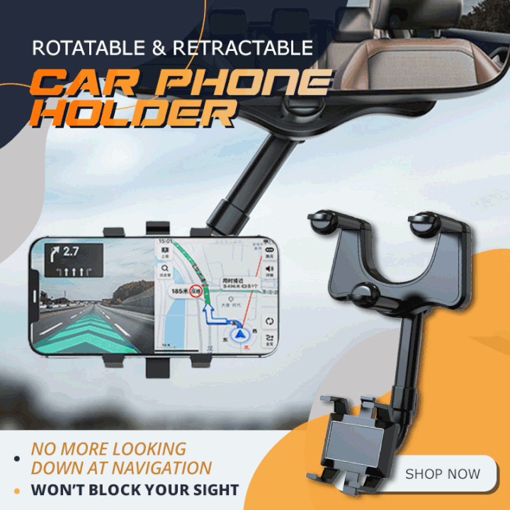 Retractable And Rotatable Car Phone Holder
