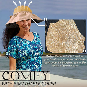 Foldable Anti-UV Ribbon Pouch Sun Hat