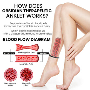 Jewelava Obsidian Thermotherapeutic Anklet