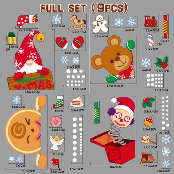Decorative Christmas Windows Stickers Set