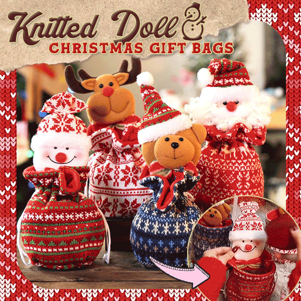 Knitted Doll Christmas Gift Bags